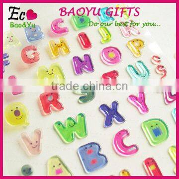 Hot Sale Funny Cartoon Epoxy Alphabet Letter Sticker Number Stickers