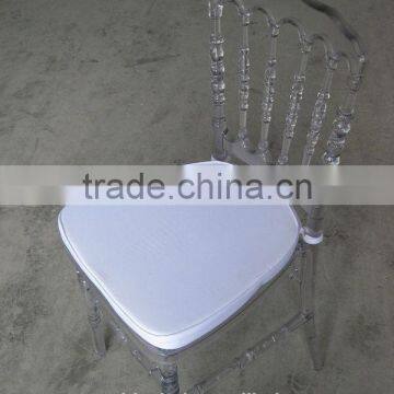 wholesale crystal transparent resin napoleon chair with soft cushion