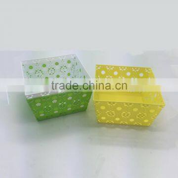 Carved Sunflower Design Square Plastic pp Basket photo-2