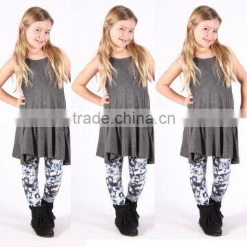 Cheap China Wholesale Kids Clothing New Model Guangzhou Kids Clothes Tunics Chic Casual Grey Swing Girls Dresses 2017