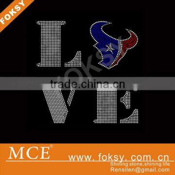 Most popular garment houston texan rhinestone transfer