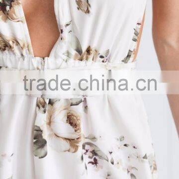 New in Style Wrap Choker Neck Woman Playsuit Floral Print Sexy Summer Romper photo-5