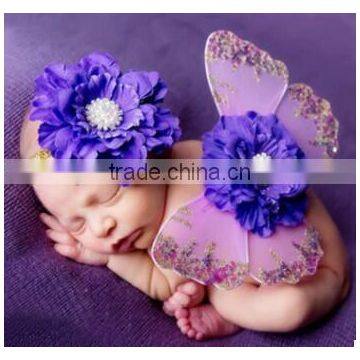 2016 New Style Cute New Born Baby Butterfly Wings and Headband for Taking Photo as Gift photo-3