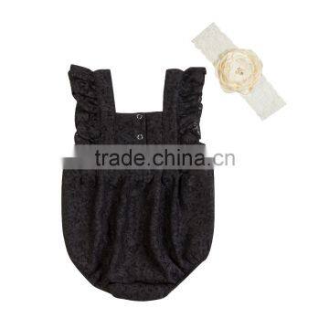 Wholesale Fashion Newborn Baby Girls Pink Lace Romper Infant Bodysuits Adorable Lace Kids Rompers photo-6