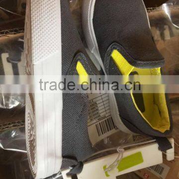 Grey Color Little Kids Casual Shoes Export Surplus Boys Canvas Slip-on Shoe Excess Stock photo-3