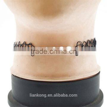 Factory Wholesale Plastic Big Fabric Black Choker Necklace photo-4