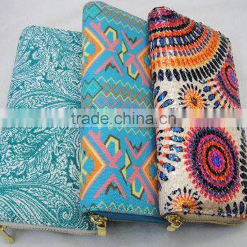 2017 Hot Vogue Sequin Classic Floral Canvas Cotton Latest Wallet photo-3