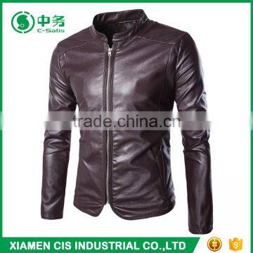 New Look Windproof Slim Fit Pure Color Turkey Mens PU Leather Jacket photo-2