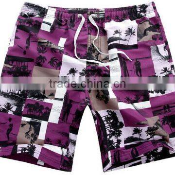 "Coconut Trees and People" Printed Sarong Beachwear for Man