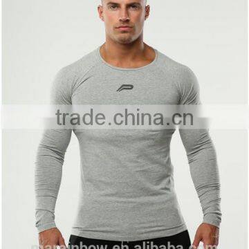 95% Cotton 5% Elastane Mens Raglan Long Sleeve Fitness T Shirt Heather Grey Tapered Workout T-Shirt Black Gym Fitted Muscle Tee