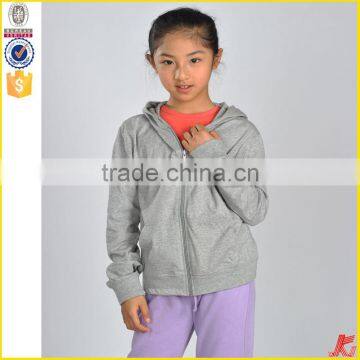 Factory Directly Sales Girls Zipper up Plain Sweatshirt Shirts photo-2