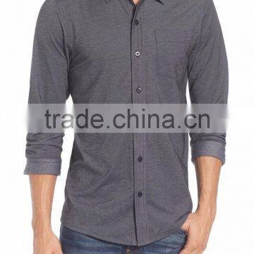 Solid Grey men's anti-wrinkle horse riding shirt made by top designers