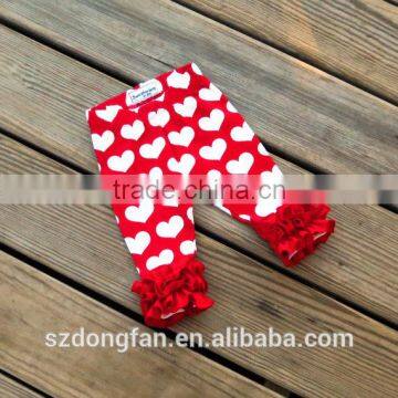 Girls Valentines Day Clothing Sets Red Heart Knit Ruffle Icings Pants And Tops Outfit photo-2