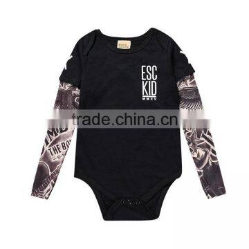 S17526A Autumn 2017 Cotton Children Long Sleeve Cute Baby Boys Tattoo Jumpsuits photo-3
