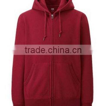 High Quality Custom Plain Hood Zipper Up Cotton Sweatshirt Coat photo-4
