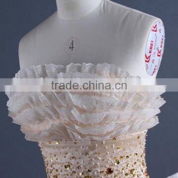 Apricot Strapless Short Mini Evening Dress photo-5