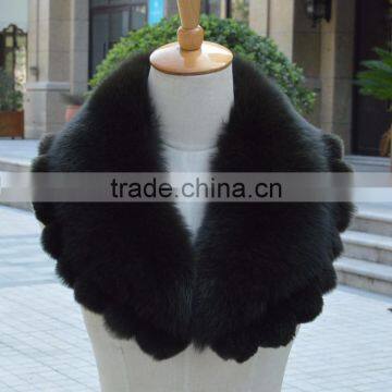 Myfur Black Customized Size Genuine Fox Body Fur Collar Fur Trim