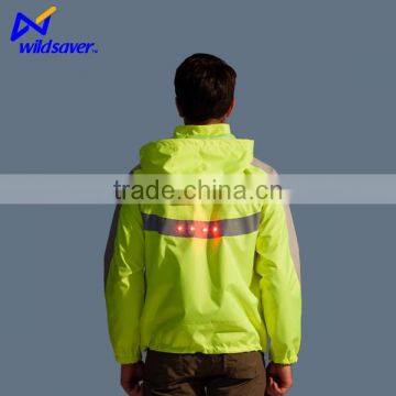 Outdoor LED yellow blue reflective sports running bulk wholesale jacket