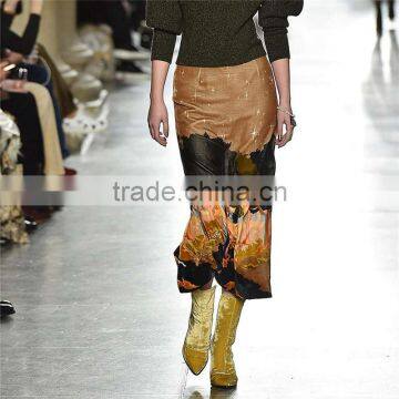 2017 OEM Spring Landscape Printed Valiant Long Maxi Skirts