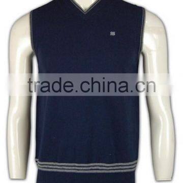 ISO9001/BSCI Manufature V-neck Navy Blue Wholesale Cheap Sweater Vest photo-6