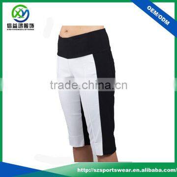 High Quality Black High Waistband Half Slim Fit Women Golf Shorts