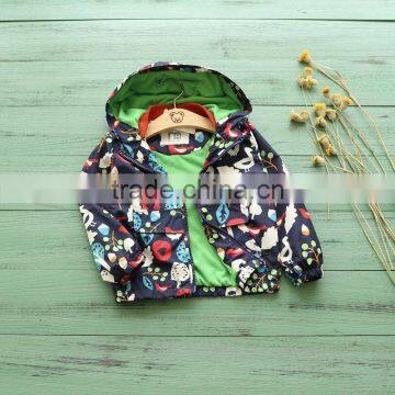 Wholesale Spring Printing Zipper Baby Boy Hooded Jackets photo-2