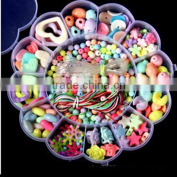 Plastic Bead necklace designs,fashion bead bracelet for children,jewelry diy kit