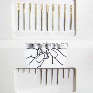 Hand Sewing Needles Self Threading Needles With Golden Tail 38mm
