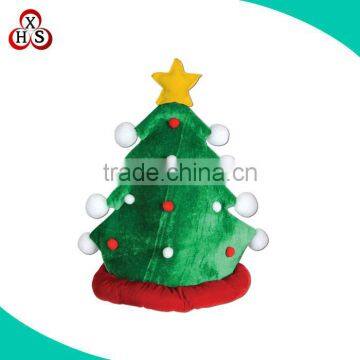 2017 new custom design hot sell plush material christmas tree hat