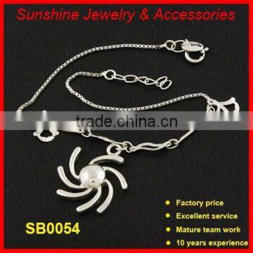 Sunshine fashion 925 sterling silver bracelet swirl charm bracelet
