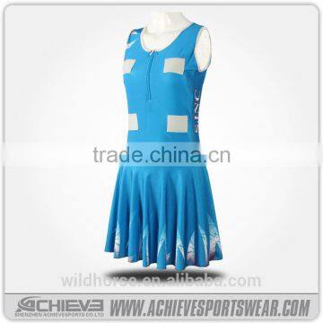 custom lawn tennis sports wear/ netball dress uniform/ skirts fashion