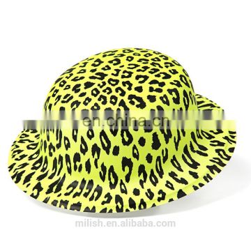 MH-2174 Party kit PVC leopard imprint Plastic Derby Bowler Hat