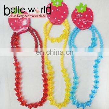 Solid Color Custom Design bead kids bracelet and necklace Sets