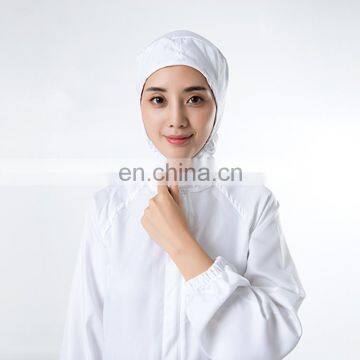 White 100%Polyester Elastic Cuff Food Factory Worker Uniform