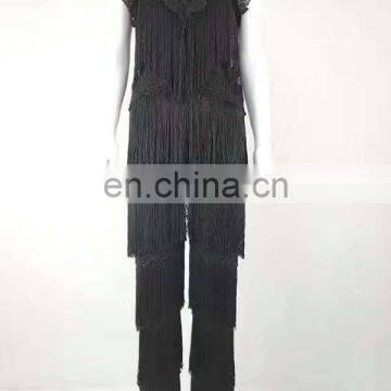Fashion Women Clothing Dropshipping Sexy Spaghetti Strap Tassels Jumpsuit and Romper Clubwear Playsuit photo-4
