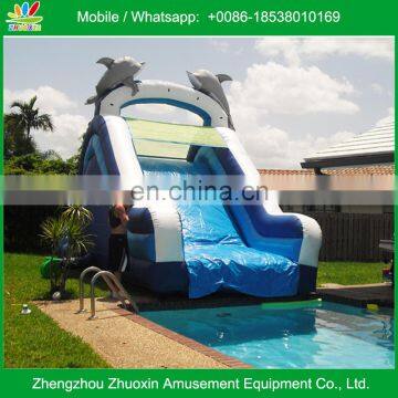 Family Use Dophin Slide Inside the Pool Inflatable