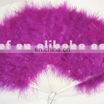 wholesale cheap purple dancing Burlesque feather hand fans FW-0075