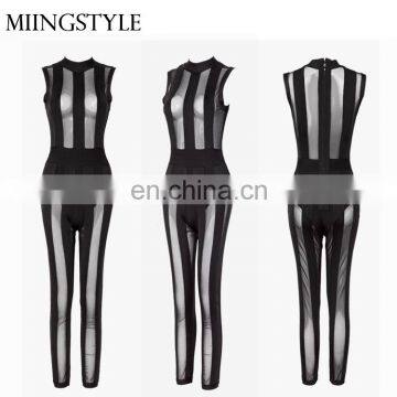 oem two piece bodycon sexy romper ladies suit bandage jumpsuit for wholesale