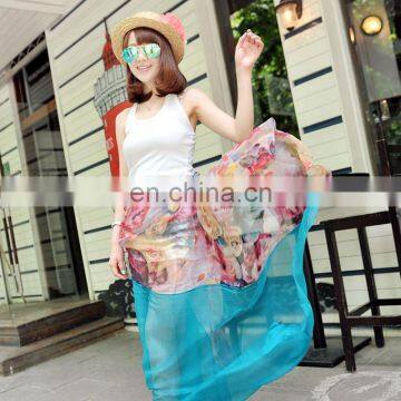 2015fashion style newest silk crepe georgette digital elegant sarong pareo(SP851L)