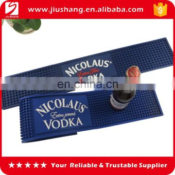 3d oem logo blue color patron soft pvc bar mat promotional