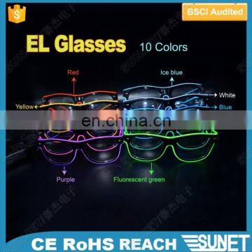 Hot Sale Multicolor Bright LED Glasses Festival LED Glow EL Glasses