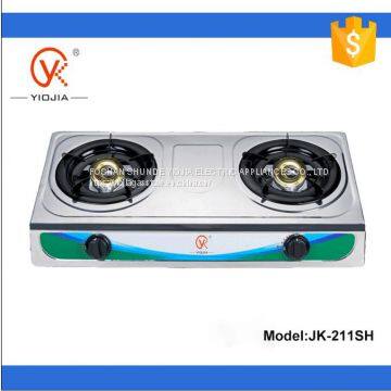 2 burner stainless steel kitchen appliance table Gas Stove (JK-201SH)