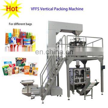Corn Chips Snack Quad Seal Bags Automatic Vertical Bagger FFS Packing Machine