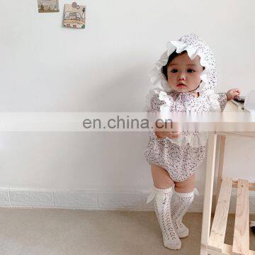 Infant and Young Girl Korean Version of Small Baby Floral Lotus Leaf Princess Wind Bag Fart Clothes Newborn Triangle Climbing