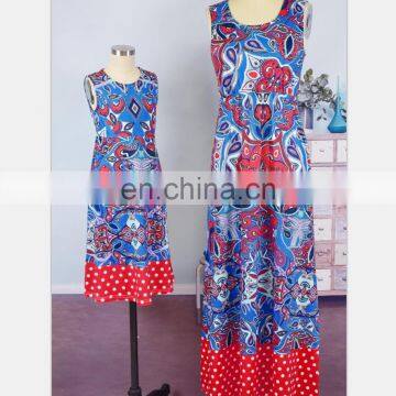 2019 new Vintage Print Clothes Women Long Dress Wholesale Mommy And Me Apparel (this link for WOMAN)