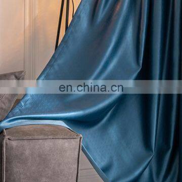 Wholesale Custom Hight Luxury Quality Thickening Imitation Silk Jacquard Bedroom Shading Blackout Curtain for Home and Hotel photo-6