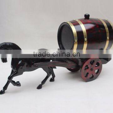 Custom made finished horse style wooden wine barrel