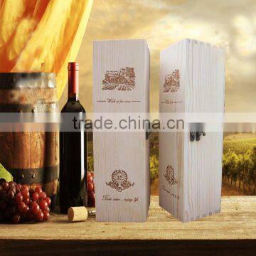 Rigid color simple packing wine box with lock, magnum wine box packaging