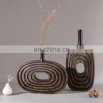 Support OEM & ODM custom cheap hotel home decoration elegant resin plant vase for gifts