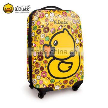 Beautiful fancy duck printing pc material kids travel luggage bags made in China